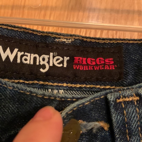 Wrangler Riggs MEN like new 33 x 31 heavy duty work wear denim blue jeans EUC - Picture 9 of 14
